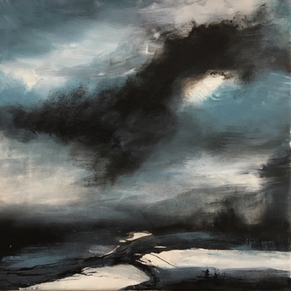 Nachtwolke Acryl und Tusche auf Leinwand 2017 30 x 30 cm